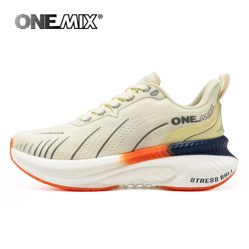 Reflective Night Running Shoes - ONEMIX أحذية الجري البيضاء للطرق للرجال